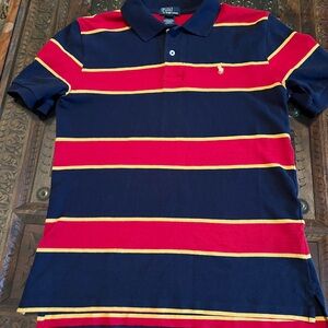 Polo by Ralph Lauren Red and Navy Striped Shirt Boys 14/16